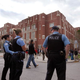 Police patrol Fenger High School in Chicago. (Getty)